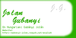 jolan gubanyi business card