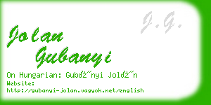 jolan gubanyi business card